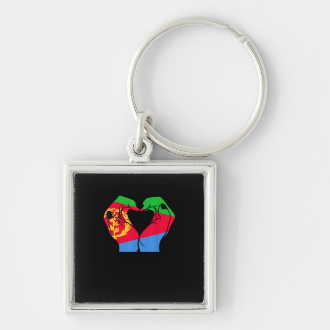 Chaveiro Mãos Coradas com Bandeira Eritreia (Frente)