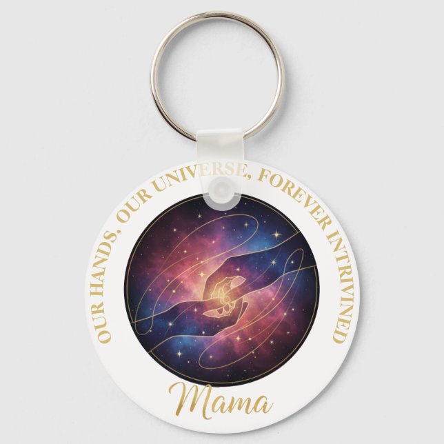 Chaveiro Mãos de Mãe Celestial Galáxia Universo (Frente)