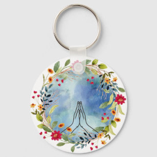 Chaveiro Mãos em Oração Aquarela