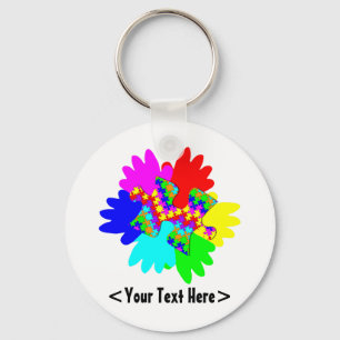 Chaveiro Mãos Personalizáveis E Peça Quebra-cabeça De Enigm