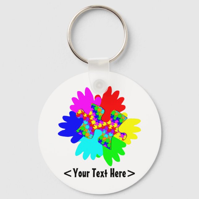 Chaveiro Mãos Personalizáveis E Peça Quebra-cabeça De Enigm (Frente)