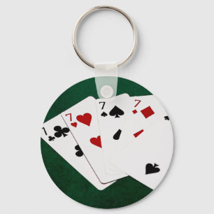 Chaveiro Mãos Poker - Quatro De Um Tipo - Sete E Dois