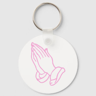 Chaveiro Mãos Praying no rosa de bebê