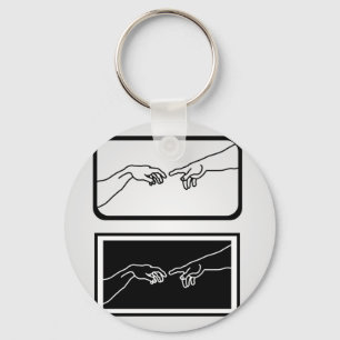 Chaveiro Mãos que mostram a criação de Adam