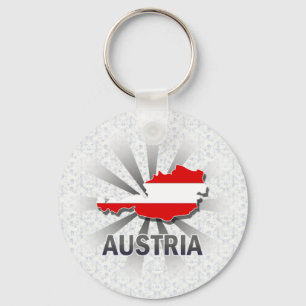 Chaveiro Mapa 2,0 da bandeira de Áustria