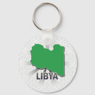 Chaveiro Mapa 2,0 da bandeira de Líbia