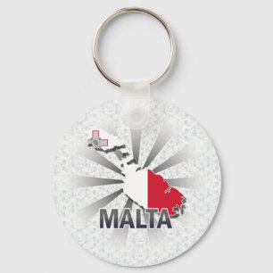 Chaveiro Mapa 2,0 da bandeira de Malta