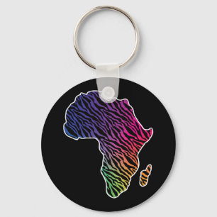 Chaveiro Mapa Africano do Orgulho Zebra Padrão