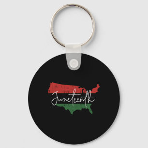Chaveiro mapa americano com bandeira pan-africana para june
