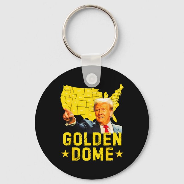 Chaveiro Mapa Americano do Excelente de ouro Trump Patrióti (Frente)
