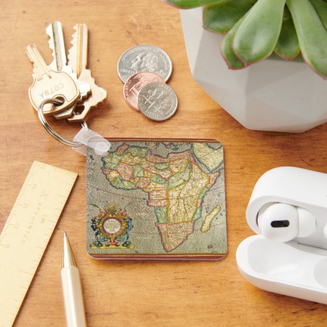 Chaveiro Mapa Antiquado Gerardus Mercator da África (Mesa)