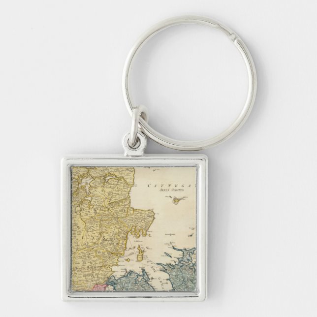 Chaveiro Mapa Atlas da Dinamarca (Frente)