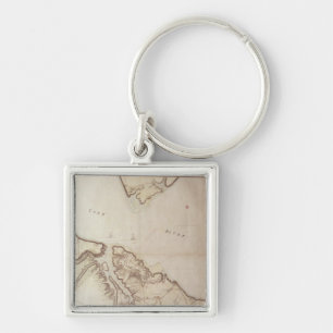 Chaveiro Mapa britânico do cerco de Yorktown, 1781