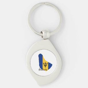 Chaveiro Mapa da bandeira de Barbados 