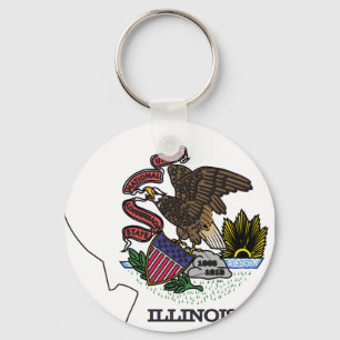 Chaveiro Mapa da bandeira de Illinois