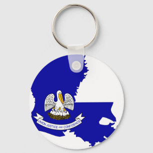 Chaveiro Mapa da bandeira de Louisiana