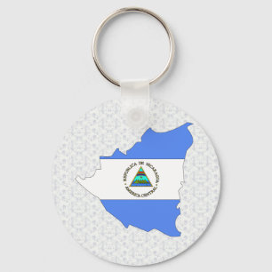 Chaveiro Mapa da bandeira de Nicarágua sem redução