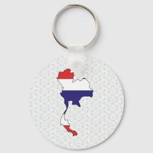 Chaveiro Mapa da bandeira de Tailândia sem redução