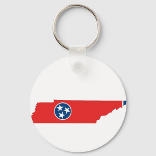 Chaveiro Mapa da bandeira de Tennessee