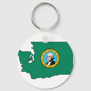 Chaveiro Mapa da bandeira de Washington