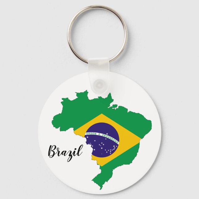 Chaveiro Mapa da bandeira do Brasil (Frente)
