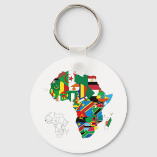 Chaveiro Mapa da bandeira do continente de África