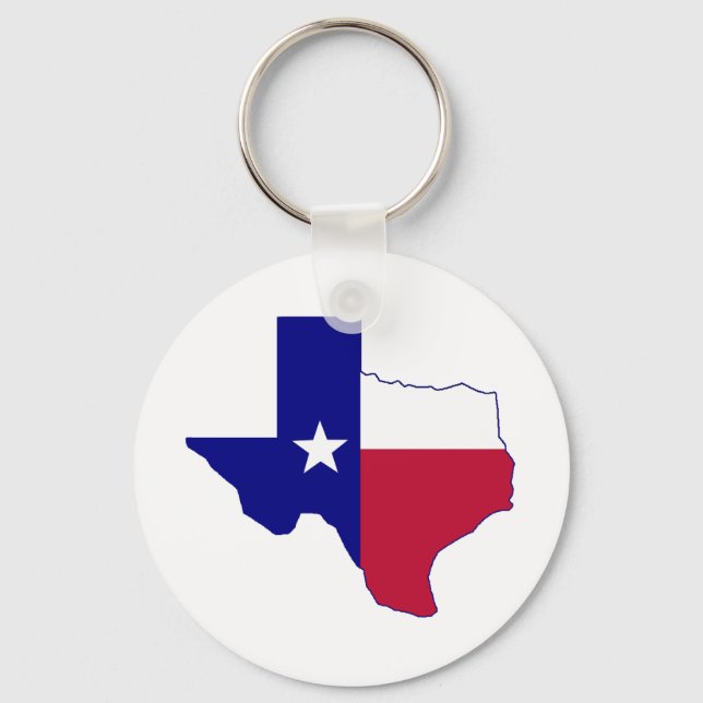 Chaveiro Mapa da Bandeira do Texas (Frente)