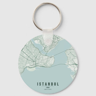 Chaveiro Mapa da Cidade de Istambul Turquia & Texto Persona