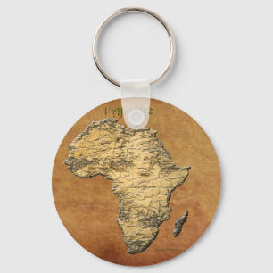 Chaveiro Mapa da coleção do pergaminho de ÁFRICA