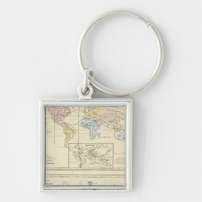 Chaveiro Mapa da cor do Mundo (Frente)