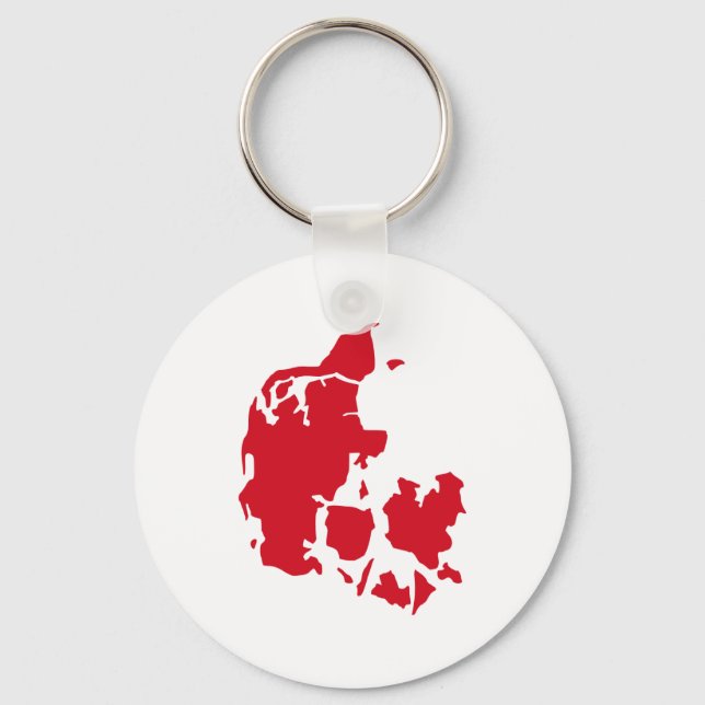 Chaveiro Mapa da Dinamarca (Frente)