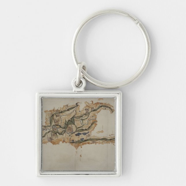 Chaveiro Mapa da ilha de Santo Domingo (Frente)