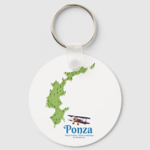 Chaveiro Mapa da ilha italiana de Ponza.