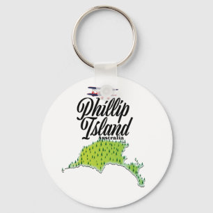 Chaveiro Mapa da Ilha Phillip Austrália