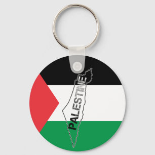 Chaveiro Mapa da Palestina Livre sobre a Bandeira da Palest