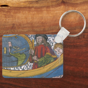 Chaveiro Mapa das Américas com o explorador Amerigo Vespucc