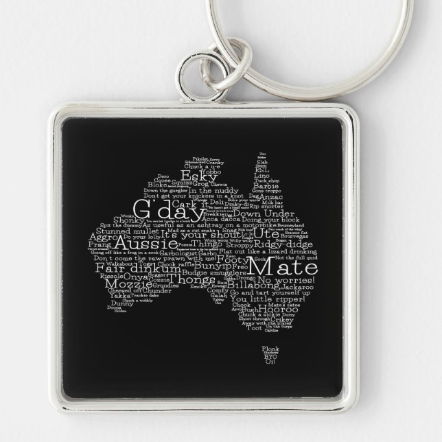 Chaveiro mapa das gírias australianas (Frente)
