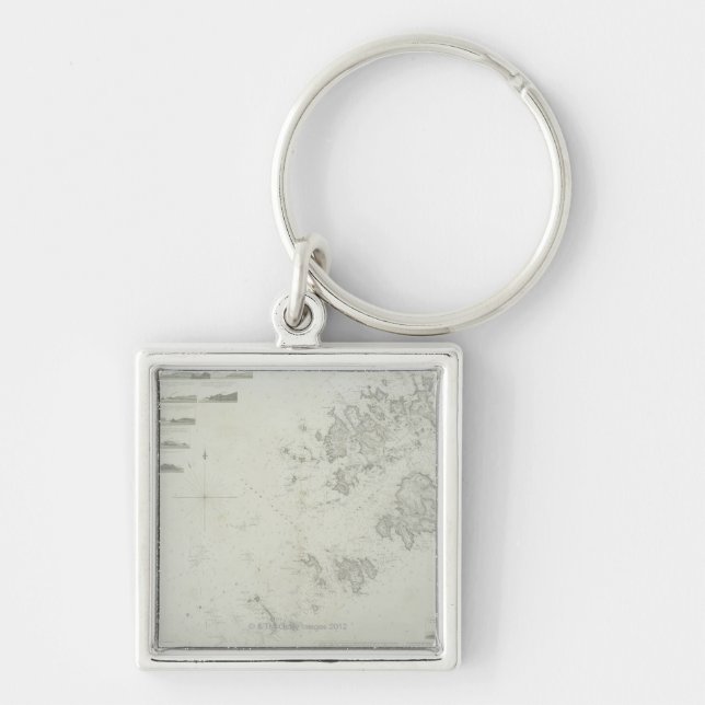 Chaveiro Mapa das ilhas de Scilly em Grâ Bretanha (Frente)