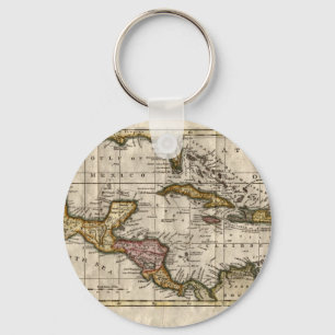 Chaveiro Mapa das Índias Ocidentais de 1790 por Dilly e Rob