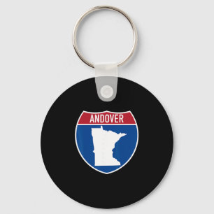 Chaveiro Mapa de Andover Minnesota Sinal de Estrada Interes