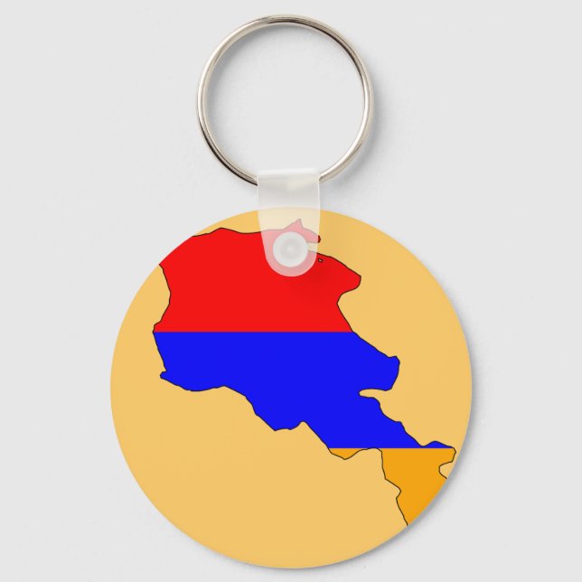 Chaveiro Mapa de bandeira da Armênia (Frente)