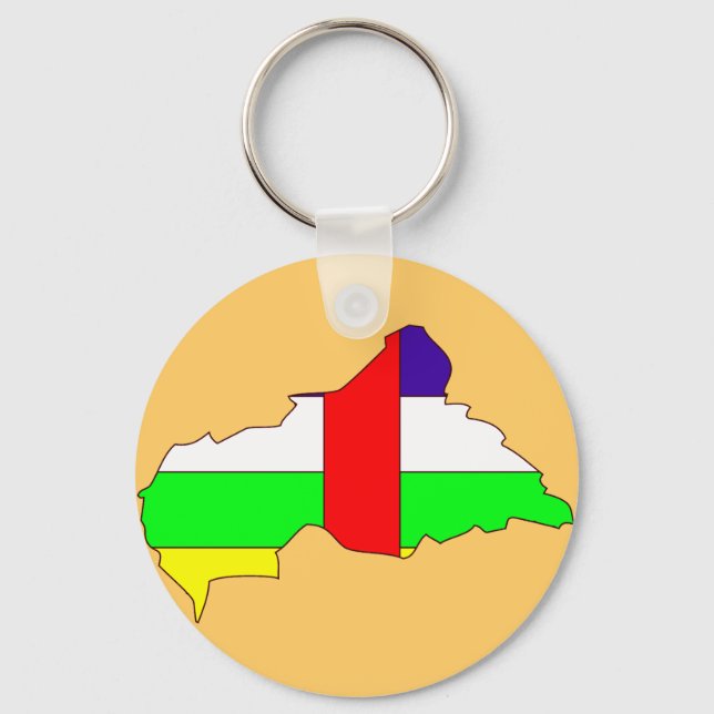 Chaveiro Mapa de bandeira da República Centro-Africana (Frente)
