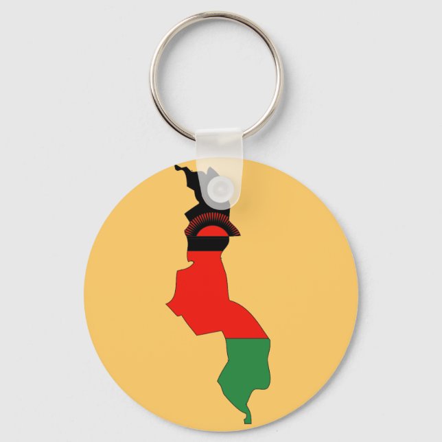 Chaveiro Mapa de bandeira do Malawi (Frente)