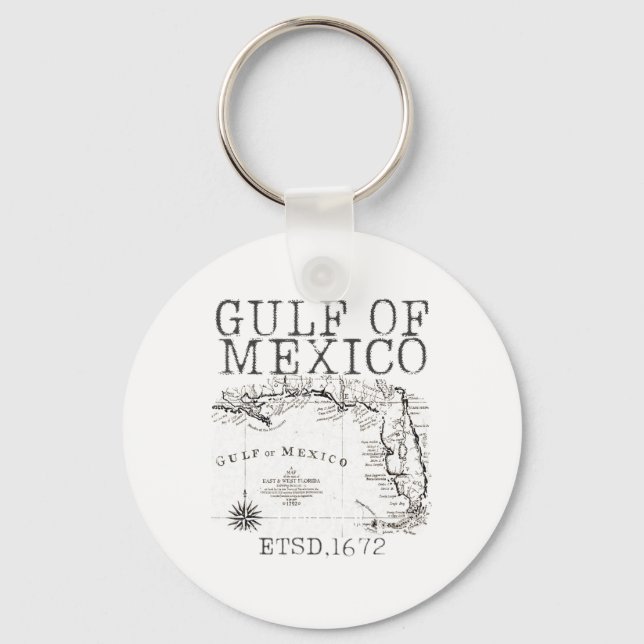 Chaveiro Mapa De Bandeiras Do Golfo Do México, Funny Améric (Frente)