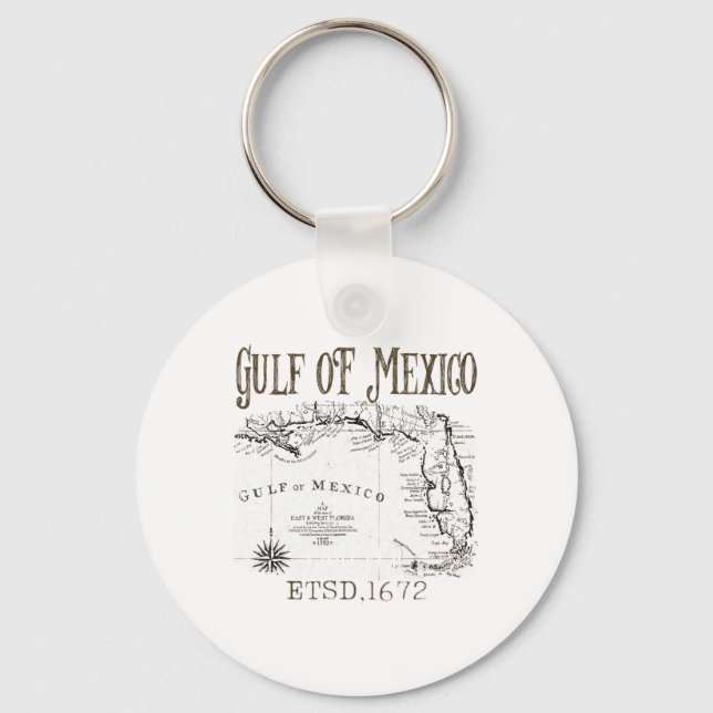 Chaveiro Mapa De Bandeiras Do Golfo Do México, Funny Améric (Frente)