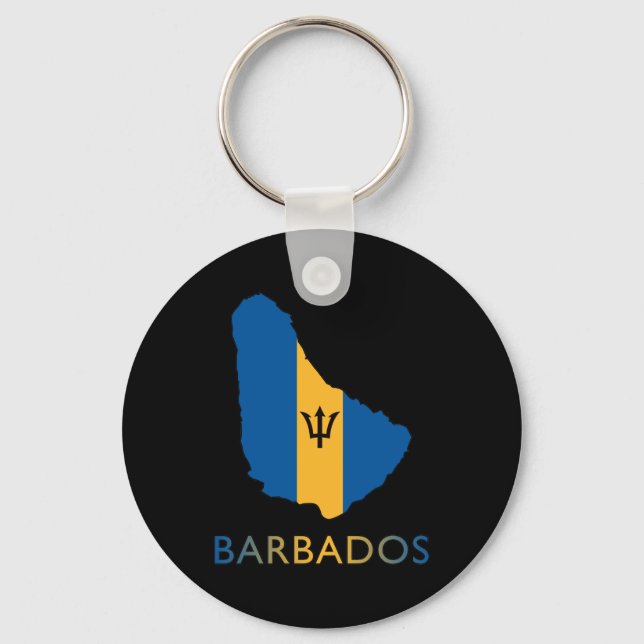 Chaveiro Mapa De Barbados (Frente)