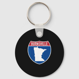 Chaveiro Mapa de Burnsville Minnesota Sinal de Estrada Inte