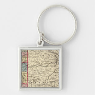 Chaveiro Mapa de Hancock, Brooke, Ohio, condados Marshall