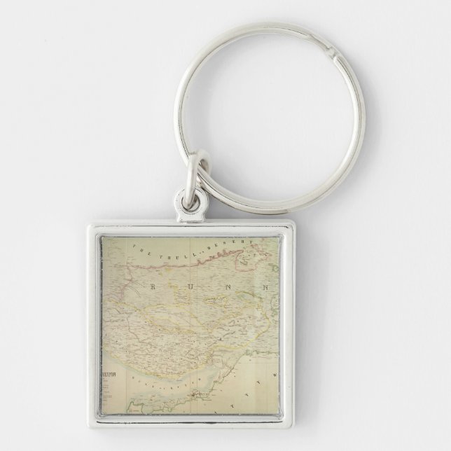 Chaveiro Mapa de Kutch e de Runn, India, 1854 (Frente)