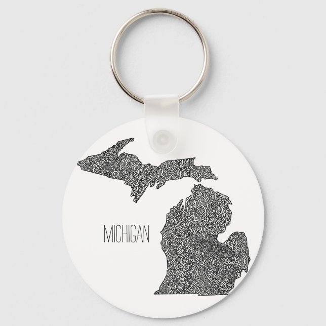 Chaveiro Mapa de Michigan (Frente)